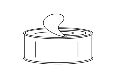 Open tin can icon, outline style