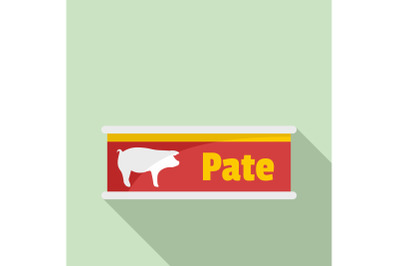 Pate tin can icon, flat style