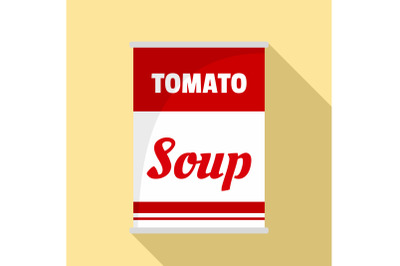 Tomato soup can icon, flat style