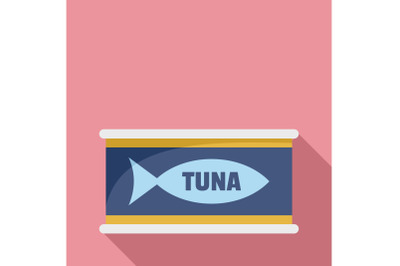 Tuna tin can icon, flat style