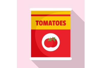 Tomatoes can icon, flat style