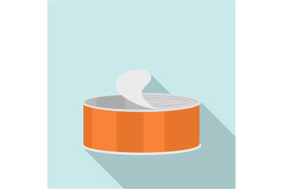 Open tin can icon, flat style