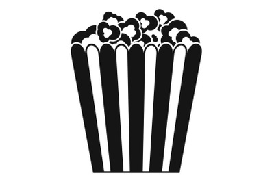 Cinema popcorn box icon, simple style