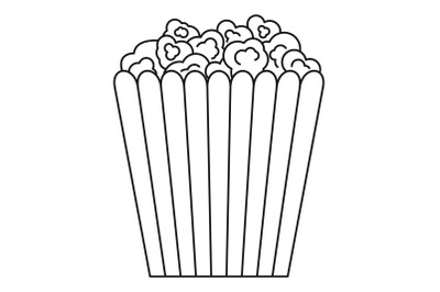Cinema popcorn box icon, outline style