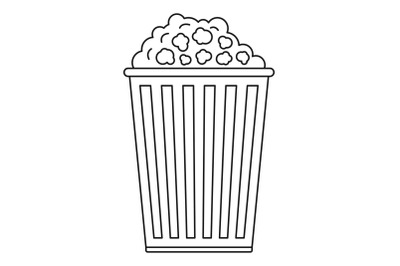 Popcorn box icon, outline style