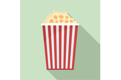 Popcorn box icon, flat style