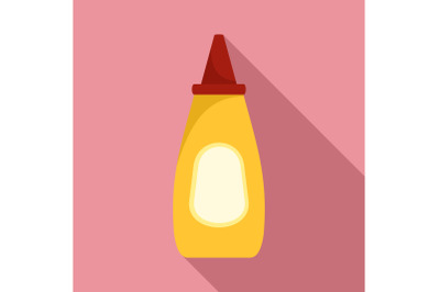 Mustard bottle icon, flat style