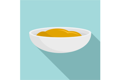 Mustard sauce icon, flat style