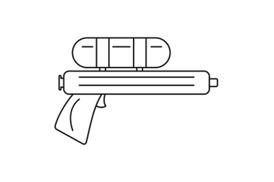 Water gun pistol icon, outline style