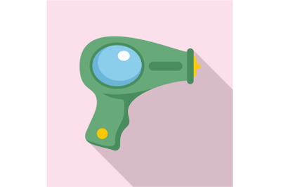 Water pistol icon, flat style