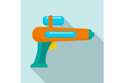 Watergun icon, flat style