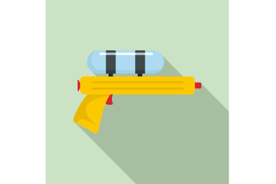 Water gun pistol icon, flat style