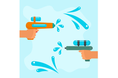 Songkran battle background, flat style