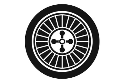 Casino wheel icon, simple style