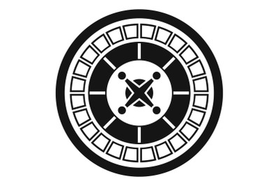 Casino roulette icon, simple style