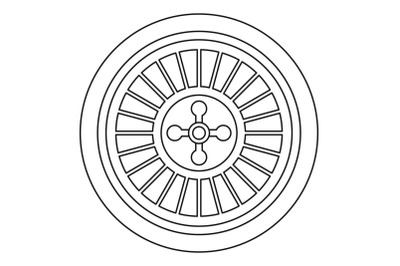 Casino wheel icon, outline style