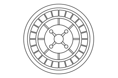 Casino roulette icon, outline style