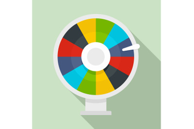 Color lucky wheel icon, flat style