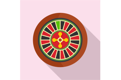 Casino wheel icon, flat style