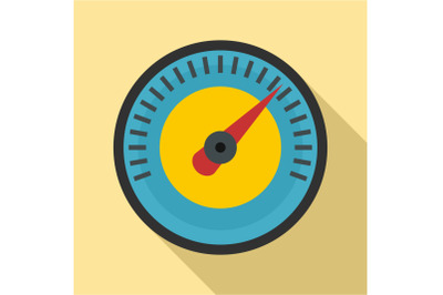 Blue yellow dashboard icon, flat style