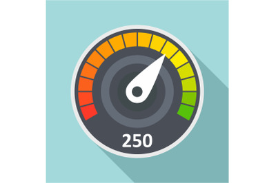 Sport car speedometer icon, flat style
