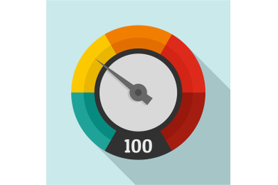 Abstract speedometer icon, flat style