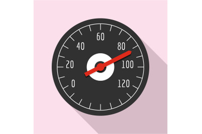 Bike speedometer icon, flat style