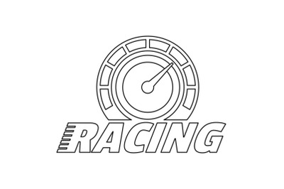 Racing dashboard logo, outline style