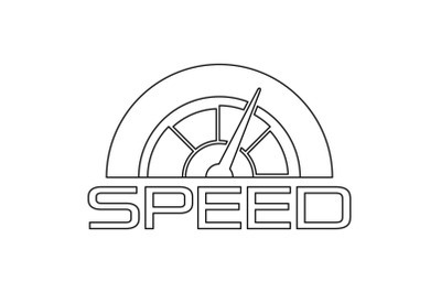 Trendy speedometer logo, outline style