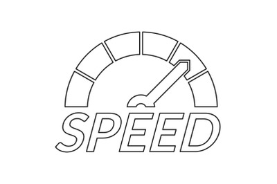 Speedometer design logo, outline style