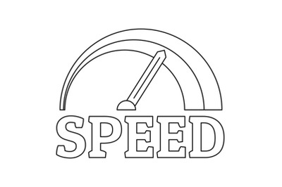 Fire speedometer logo, outline style