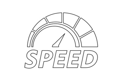 Abstract speedometer logo, outline style