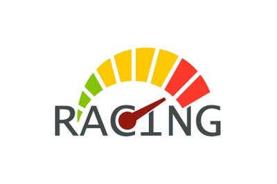 Speedometer logo, flat style