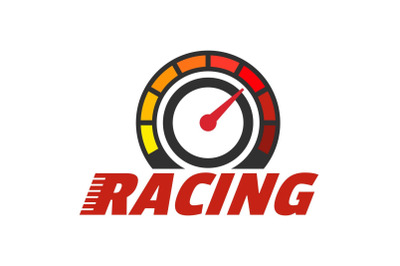 Racing dashboard logo, flat style