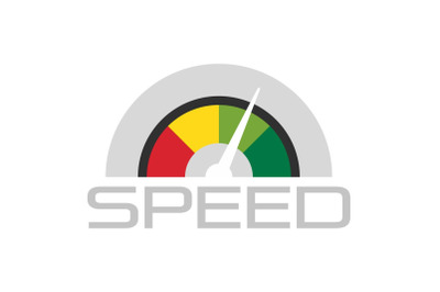 Trendy speedometer logo, flat style