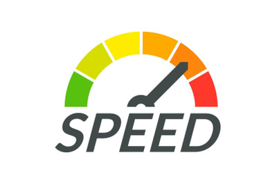 Speedometer design logo, flat style