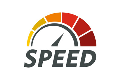 Abstract speedometer logo, flat style
