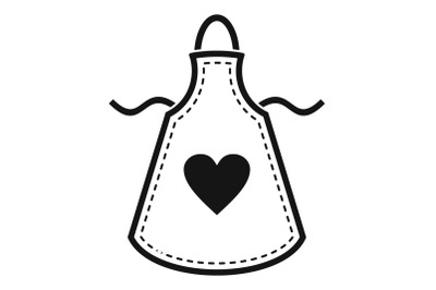 Heart apron icon, simple style