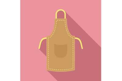 Leather apron icon, flat style