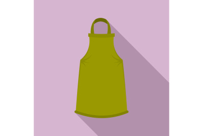 Barber apron icon, flat style