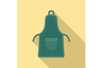 Textile apron icon, flat style