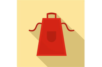 Bbq apron icon, flat style
