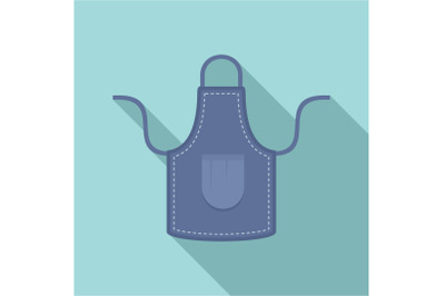 Jeans apron icon, flat style