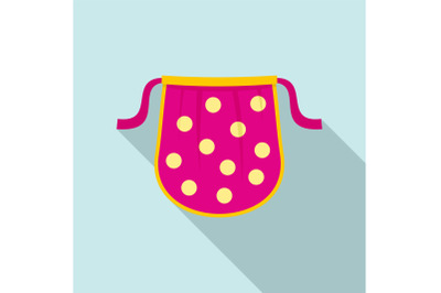 Kid apron icon, flat style