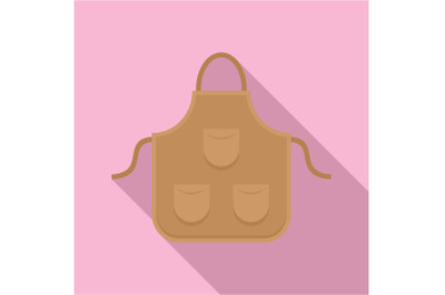 Carpenter apron icon, flat style