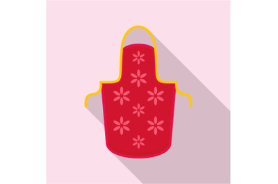 Flower apron icon, flat style