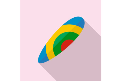 Abstract surfboard icon, flat style