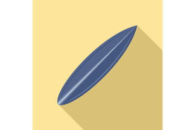 Blue surfboard icon, flat style