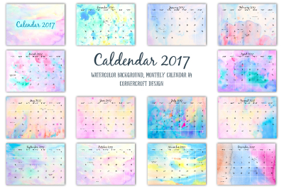 2017 Calendar Watercolor Texture