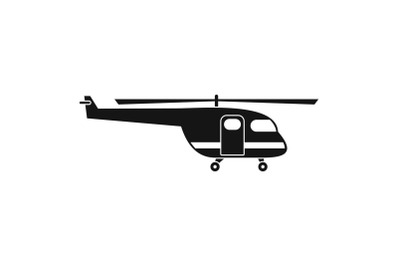 Rescue helicopter icon, simple style